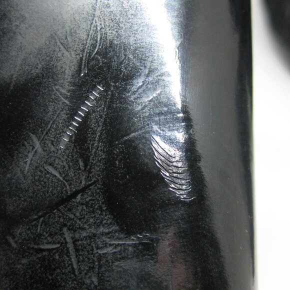 Beverly Feldman Lace-up, Peep toe caged heels, black, size 10M - Picture 6 of 12